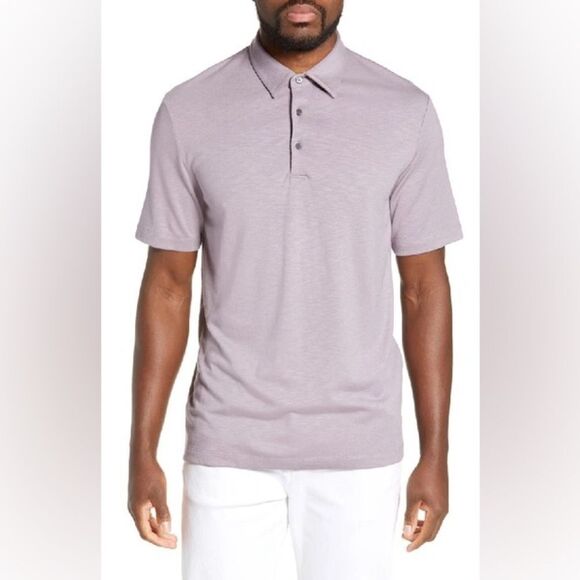 Theory Bron C Anemone Polo In Amethyst Size M - Picture 1 of 7